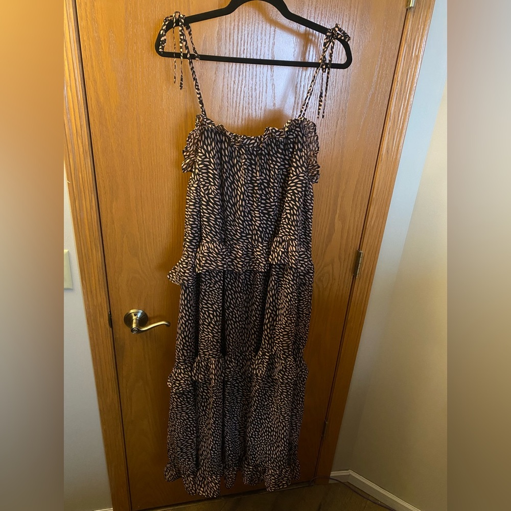 Who What Wear Shoulder Tie Maxi Dress